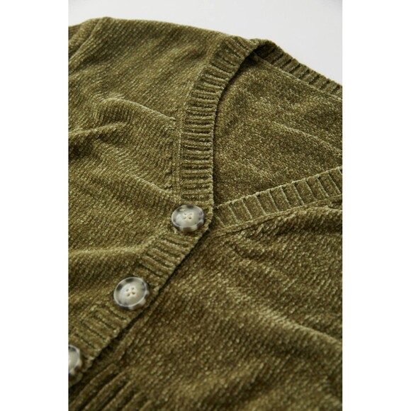 Urban Outfitters Maura Cropped Cardigan Green Size XS Boho Coachella Designer - Picture 5 of 6